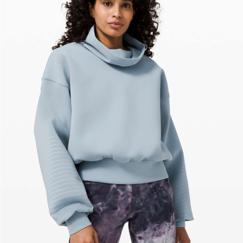 Lululemon Athletica Light Blue Cowl Neck Sweater